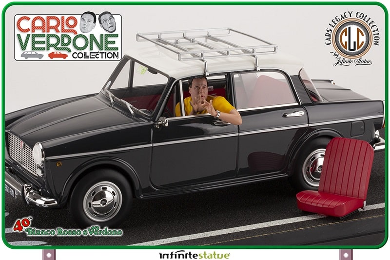 Statua Carlo Verdone In PVC 1/18 - Mimmo Su Fiat 1100 - 21 Cm - Infinite Statue