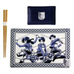 Attack on Titan Ceramic Sushi Set with Chopsticks