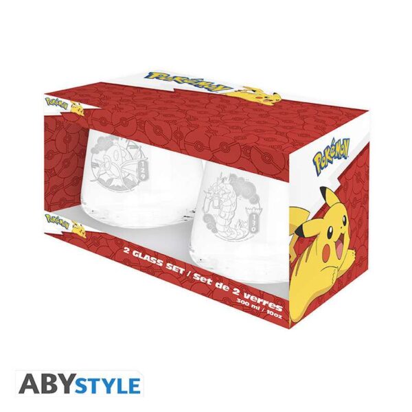 POKEMON MAGIKARP & GYARADOS GLASS SET (2