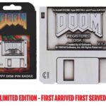 DOOM FLOPPY DISK PIN BADGE