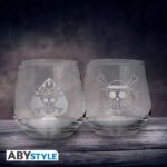 ONE PIECE LUFFY & ACE GLASS SET (2)