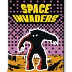 SPACE INVADERS MOON FLAT MAGNET