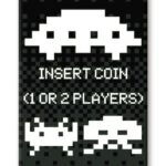 SPACE INVADERS INSERT COIN FLAT MAGNET
