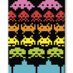 SPACE INVADERS RAINBOW FLAT MAGNET