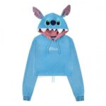 Lilo & Stitch Felpa Cappuccio (S): Stitch Hoodie Cropped
