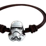 SW STORMTROOPER SILVER BRACELET BRWN LTH