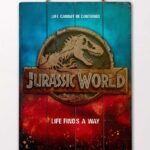 JURASSIC WORLD LOGO WOODEN POSTER