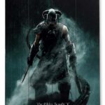 SKYRIM DRAGONBORN WOODEN POSTER