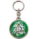 HP DEATHLY HALLOWS ROUND METAL KEYCHAIN