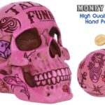 PINK TATTOO SKULL MONEY BOX