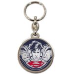 DC SUPERMAN FACE ROUND METAL KEYCHAIN