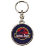 JURASSIC PARK MOVIE LOGO ROUND METAL KEYCHAIN