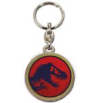 JURASSIC PARK LOGO ROUND METAL KEYCHAIN