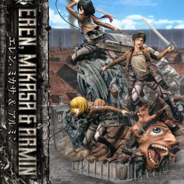 AOT EREN MIKASA ARMIN 1/4 PREMIUM STAUE