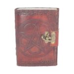 LEATHER DIARY EMBOSSED PENTAGRAM & LOCK