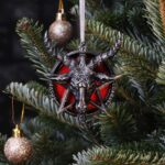 BAPHOMET HEAD RED PENTAGRAM HANGING ORNAMENT