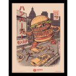 ILUSTRATA BURGERZILLA COLLECTOR PRINT FRAMED