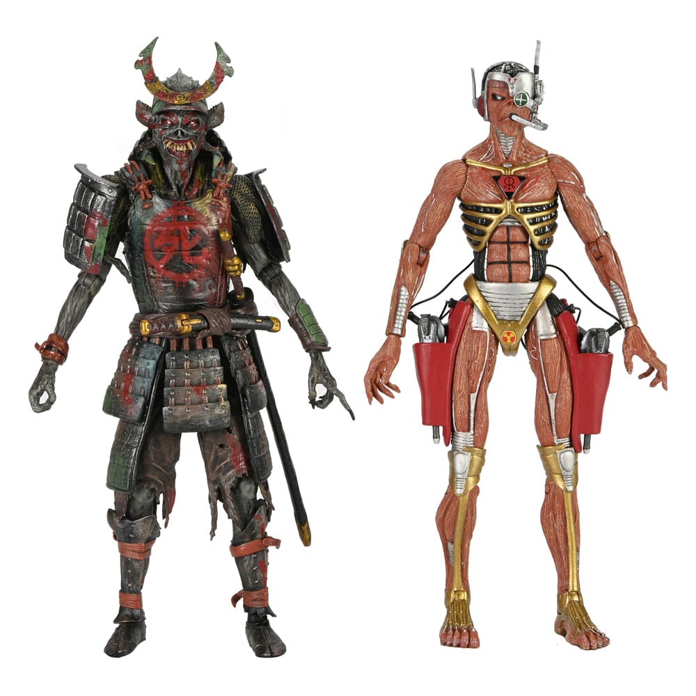 x_neca33701 Iron Maiden Future Past World Tour Ultimate Action Figures 2-Pack Senjutsu Eddie and Somewhere in Time Eddie 18 cm - immagine 1