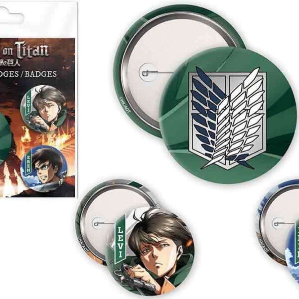 AOT EREN LEVI BADGE PACK
