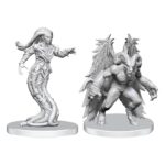Pathfinder Deep Cuts Unpainted Miniatures Gylou (Handmaiden Devil) & Ferrugon (Rust Devil)