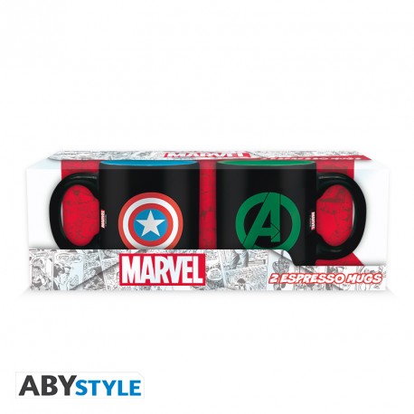 ABY00091 -- 000 (9530) MARVEL - Set 2 Tazzine 110 ml - Captain America & Hulk - immagine 1