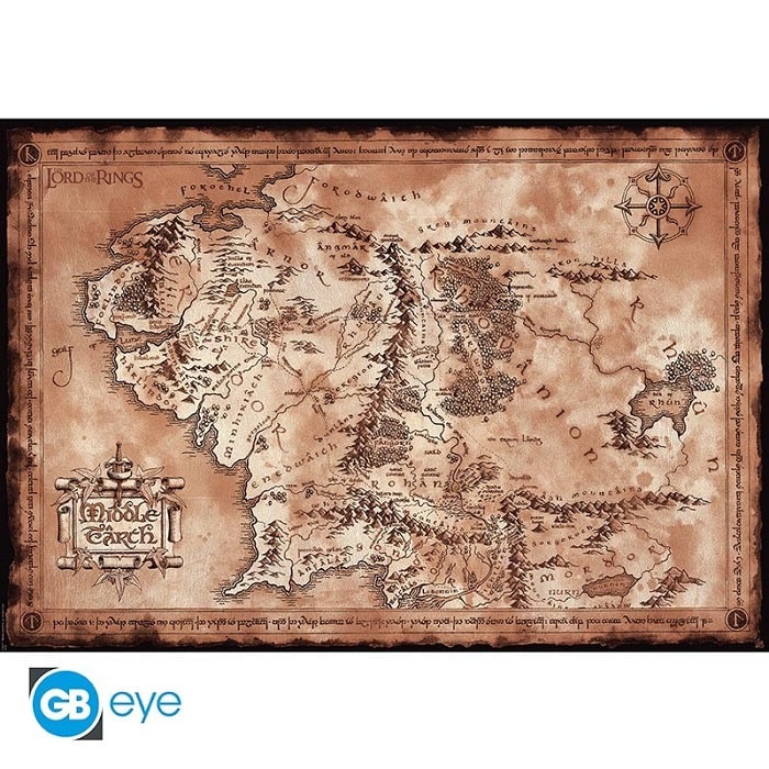 Coperta Microflanella Morbida Con Mappa Della Terra Di Mezzo: 200x150cm, Regalo Lord Of The Rings
