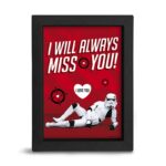 Star Wars Valentine Stormtrooper - quadretto kraft con cornice 15x20cm
