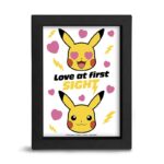 Valentine Pokemon Amore a Prima Vista - quadretto kraft con cornice 15x20cm