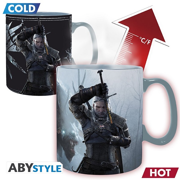 ABYMA269 -- 000 (24148) The Witcher Geralt & Ciri - Tazza magica cambia immagine 460ml - Abystyle - immagine 1