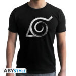 NARUTO SHIPPUDEN - Tshirt "Konoha" man SS black - new fit * Taglia: Extra Large