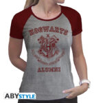 HARRY POTTER - Tshirt "Alumni" woman SS grey & red - premium* Taglia: Extra Small