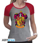 HARRY POTTER - Tshirt "Gryffindor" woman SS grey & red - premium*