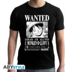 ONE PIECE – Tshirt “Wanted Luffy BW” man SS black