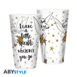 DISNEY - Large Glass - 400ml - Tinkerbell Gold - Glitter