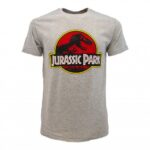 JURASSIC PARK - T-Shirt Grigio  - 100% Cotone Manica Corta