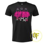 Squid Game Characters - T-Shirt cotone nero