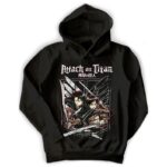 Attack on Titan felpa con cappuccio colore nero