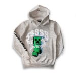 Minecraft Creeper - felpa con cappuccio colore grigio