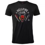 Stranger Things Hellfire Club- T-Shirt cotone Nero