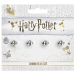 HARRY POTTER - Set 4 Perline INCANTESIMI Placcate Argento per Collana e Braccialetto