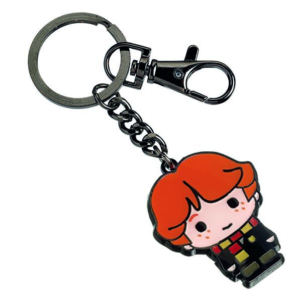 CAR00137 -- 000 (16350) HARRY POTTER - RON WEASLEY Portachiavi in Metallo 4 cm con catenella e Moschettone Placcati Argento - immagine 1