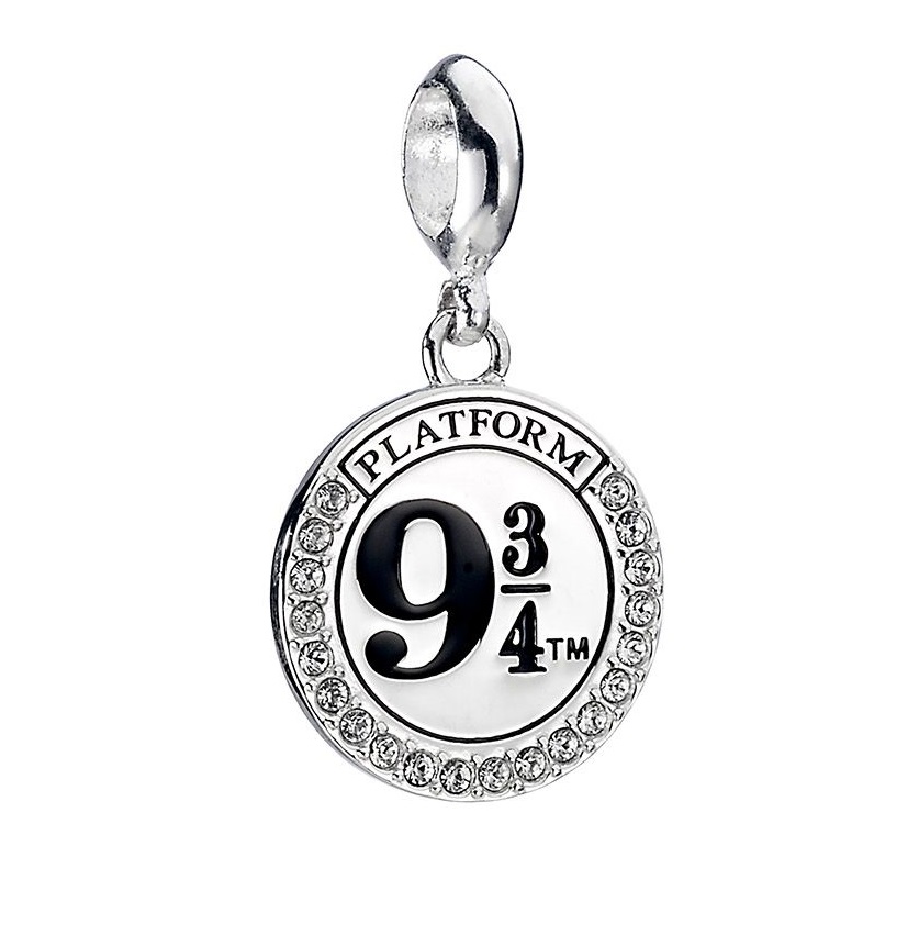 CAR00172 -- 000 (17005) HARRY POTTER - Ciondolo BINARIO 9 3/4 in Argento Sterling e Cristalli SWAROVSKI - Carat Shop - immagine 1