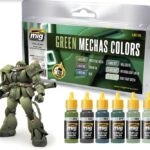 GREEN MECHAS AND ROBOTS COLORS Set 6 Colori Acrilici per Gunpla e Plastic Kit  A.MIG 7149 AMMO