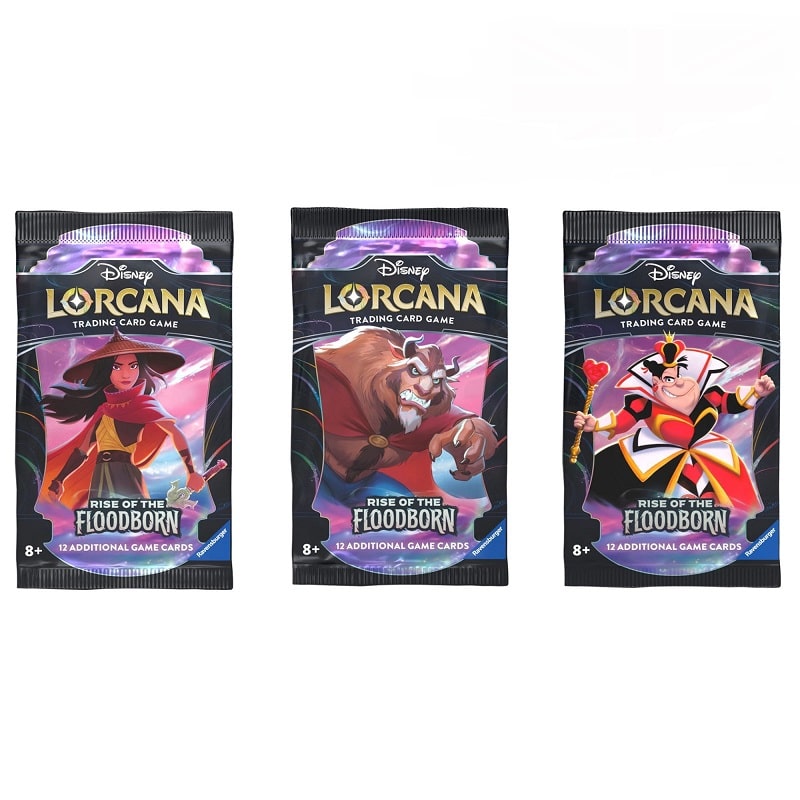 RAV00041 -- 000 (23978) Disney Lorcana Rise of the Floodborn - Bustina singola da 12 carte gioco in Inglese - immagine 1