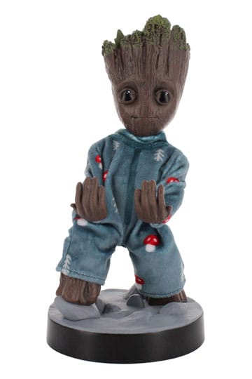 EXGMER-3568 -- 000 (27460) Marvel Cable Guys Charging Stand Guardians of the Galaxy Pyjama Baby Groot 20 cm - immagine 1