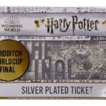 HARRY POTTER - Biglietto Finale Coppa del Mondo Quidditch Placcato Argento 16x9cm Limitato Numerato Individualmente