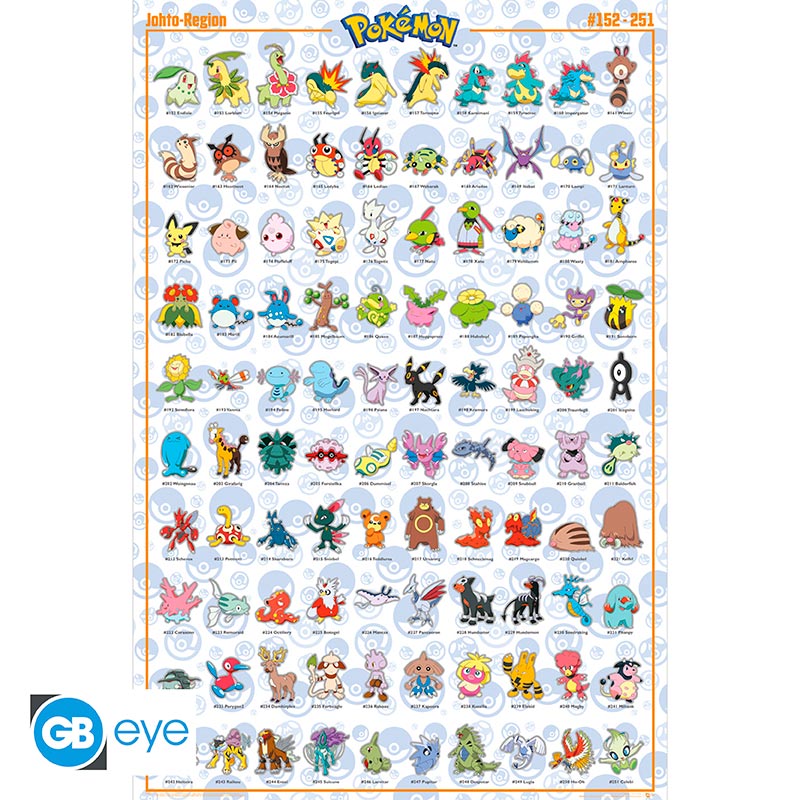 FP4976 POKEMON - Poster Maxi 91.5 1 - Johto German * - immagine 1