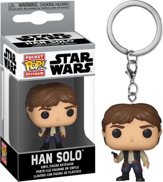 FUN01956 -- 000 (17849) FUNKO Pocket POP! Keychain - Star Wars HAN SOLO - Portachiavi in Vinile 4cm - immagine 1