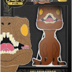Funko POP! Pin - Jurassic Park #21 Velociraptor Glows in the Dark spilla smaltata in metallo 10cm