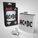 AC/DC  HELLS BELLS - Fiaschetta in Metallo 170ml con Tappo a Vite e Imbuto - Hip Flask